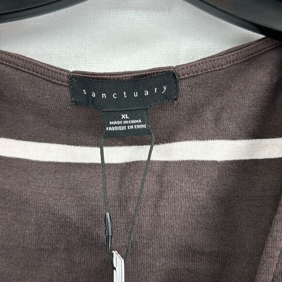 Sanctuary Twist-Front Tank Top Brown/White- Size XL- NWT - Picture 3 of 6
